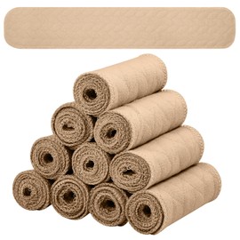 SATINIOR 10 Pcs Cotton Bra Liners Rectangle Under Bra Pads 3 Layer Bra Sweat Liners for Women Sweating Supplies (Khaki, Medium)