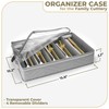 Sorbus Flatware & Utensil Storage - Gray Fabric Chest Box