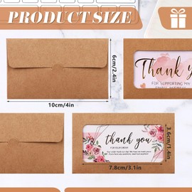 GANGBARU 120 Packs Window Card Envelopes Bulk Kraft Color Favor Card Sleeve Blank Certificates Envelopes with Clear Windows Classic Credit DIY Crafte Small for Business Christmas Thanksgiving