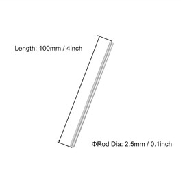 VictorsHome 2.5mm x 100mm 304 Stainless Steel Round Rod, Metal Solid Shaft Lathe Bar Stock for Model Car DIY Crafts 10pcs