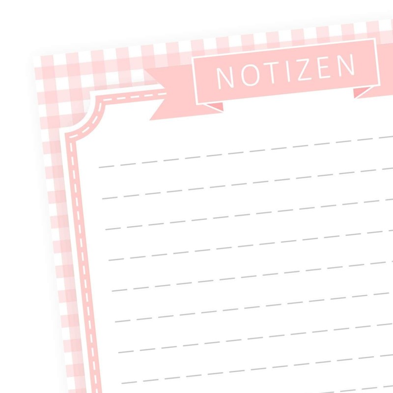 nikima Schönes für Kinder - A5 Notepad Vichy Chequered Pink