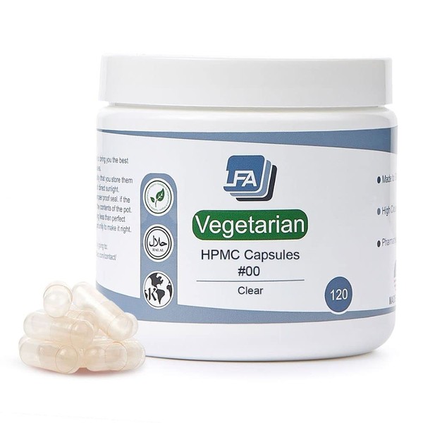 Empty 00 Capsules - Vegan HPMC - 120 Count -