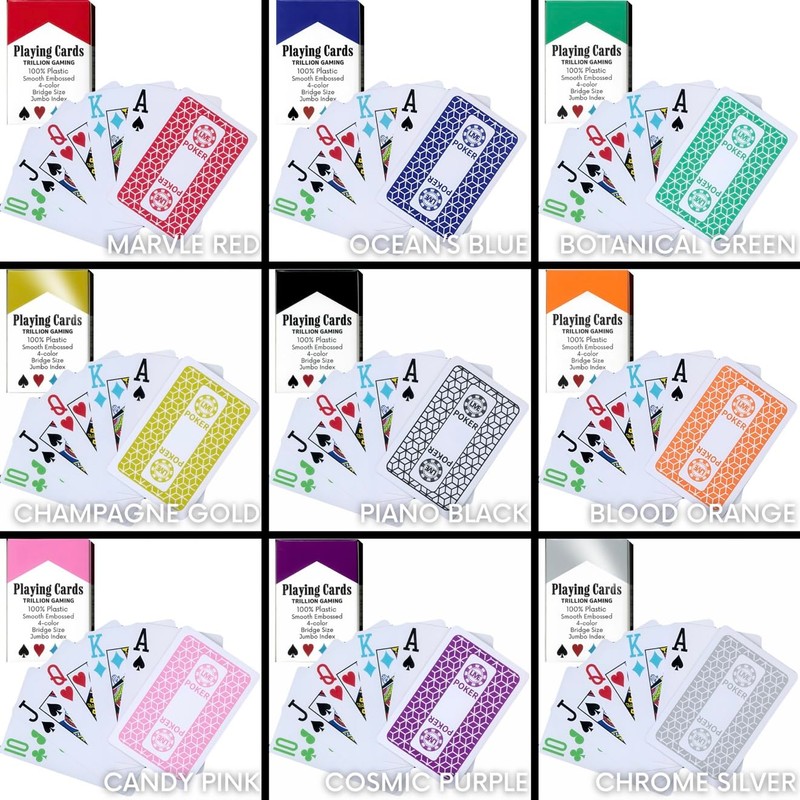 TRILLION GAMING PLAYING CARD 4 COLOR Playing Cards (PIANO BLACK)