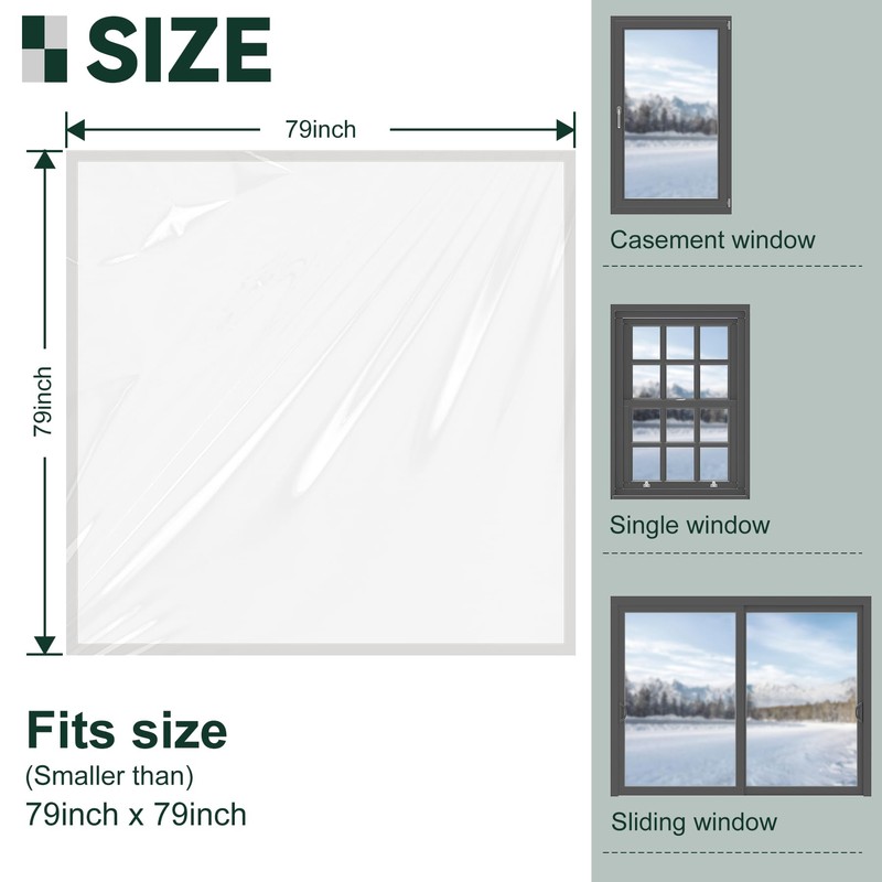 Flehomo 79 x 79 Inch Window Insulation Kit, Adjustable Window
