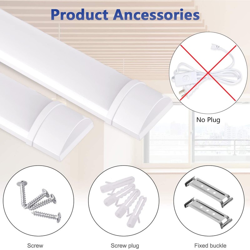 Litglobe 2FT LED Shop Lights, 20W Tube Light Fixture, 2FT