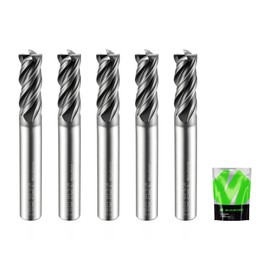 SHAPPRO 5/16 Inch Shank Carbide Square End Mill, 4 Flute CNC End Mills, Heat-Resistant Metal Endmill Suitable Alloy Steel, Stainless Steel, Various Cast Iron