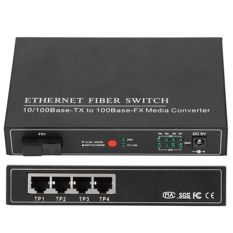 4 Ports Ethernet Fiber Switch TBCMC3414ES20A Plug Play Stable Sturdy