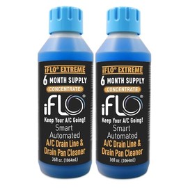 iFLO 6 Month Smart Automated AC Drain Line Cleaner Cartridge 2x 36 Fl Oz Cartridge