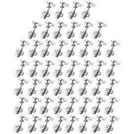 50 Pairs Full Overlay Soft Close Cabinet Hinges Silent Hydraulic, Heavy-Duty Frameless European Concealed Hinges, Crash Prevention Cupboard Heavy Door Replacement, Clip-On Plate (50, Full Overlay)