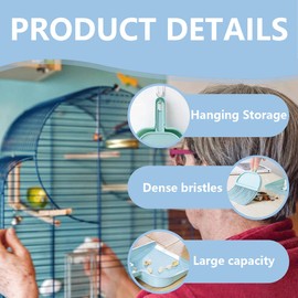 DWJSYXEI Rypet Compact Multi-Animal Cage Cleaner Kit - Versatile Waste Cleaning System with Pan & Brush Combo for Guinea Pigs, Hamsters, Chinchillas, Rabbits, Reptiles & Hedgehogs (Gray, Blue)