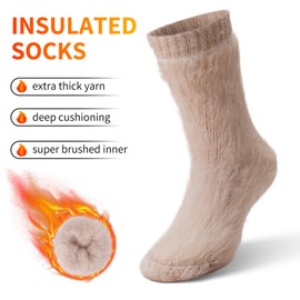 ICEIVY Thermal Slipper Socks, Thick Grip Hospital Plush Slipper Grip Socks Women Winter Soft Warm Cozy Socks 4 Pairs (Multicolor-D1)