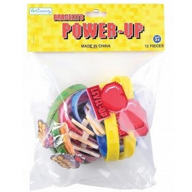 ArtCreativity Power Up Rubber Bracelets for Kids, Set of 12, Colorful Stretchy Rubber Wristbands with Classic Video Game Icons, Fun Birthday Party Favors, Goodie Bag Fillers, Carnival Prize