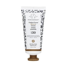 Drunk Elephant Umbra Cocoa Mineral Cream SPF 30/PA+++ - 100% Mineral Sun Protection - Lightweight & Blendable - Free of Essential Oils, Silicones & Fragrances - Cruelty Free - 2 fl oz