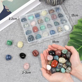 24-Piece Gemstone Set, Polished Tumbled Stones for Children and Collectors