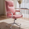 Genpo Pink Office Chair, High Back Leather Executive Office Desk