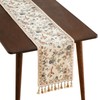 ISAENNE Designer Elegant Linen Table Runner 118 Inches, Flower and Bird Pattern Long Table Runners for Thanksgiving,Dining Room,Banquet,Holiday,Christmas,New Year,12"*118"