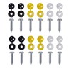 24 Pcs Number Plate Screws and Caps Set –Black, White