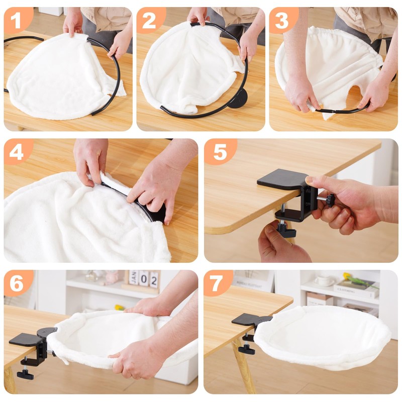 Uross Beige Folding Cat Hammock Easy to Assemble