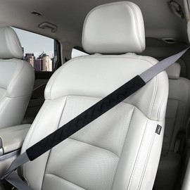 HighnessHwoo Extra Long Seatbelt Covers for Adults Kids Women & Men, Soft Car Seat Belt Strap Cushion for Sedan, SUV, Trucks, Shoulder Neck Chest Protector Pads, Auto Accessories, 1pc, Black, 19.5in