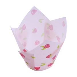 24 PME Tulip-Shaped Muffin Cases, Raspberry