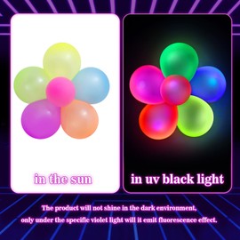 110 Pcs UV Neon Balloons, Neon Glow Party Balloons Glow in the Dark for Birthday Decorations Wedding Glow Party Supplies Blacklight Reactive Fluorescent Balloons