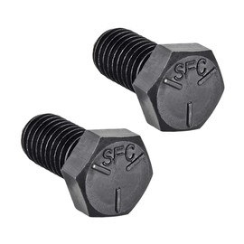 uxcell 1/2''-13 * 1'' Hex Head Screw Bolts Fastener Grade 5 UNC Carbon Steel Black 2pcs