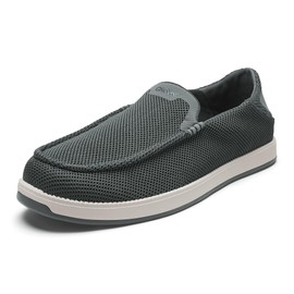 OLUKAI Kakaha Mesh Men's Mesh Slip-On Shoes, Lightweight & Versatile Everyday Shoe, All-Day Wear & Comfortable Fit, Rock/Rock, 9.5