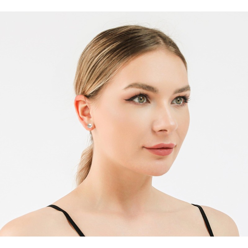 Jewellery Willy Shell Pearl Beads Stud Earrings – White shell