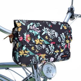 Tourbn TOURBON Waterproof Canvas Bike Panniers Bicycle Pouch Handlebar Bag Flower Pattern