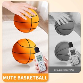 UPBRSNO Silent Basketball, 2025 Upgrade Silent Basketball Dribbling Indoor,Dribble Dream Silent Basketball, Foam Basketball Indoor Training Quiet Ball（8.3in）