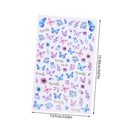 IWOWHERO 5 Sheets Vintage Butterfly Nail Stickers Manicure Decals for Nail Art Designs Safe Material for Easy Application