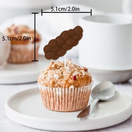 18pcs Brown Glitter Dessert Cupcake Topper Pick for Funny Excrement Poop Theme Decor Supplies Men Women Happy Birthday Party Decoration