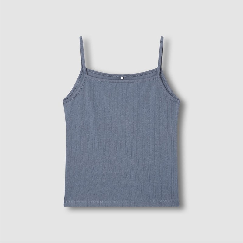 JAJU [JAJU] Yeo Pointelle Sleeveless Lounge T-Shirt_Blue Grey