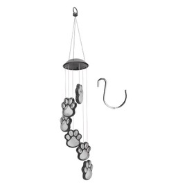 WPKD BLUEIY Pawprint Solar Wind Chimes, Dogs Cat Pet Pawprint Remembrance Wind Chimes Waterproof Color Changing Hanging Solar Lights for Garden Patio Home Decor Memorial