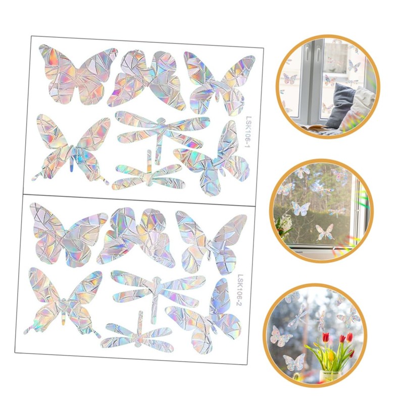 ABOOFAN 2 Sets Window Clings for Bird Strike DIY Butterfly