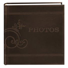 Pioneer Embroidered Scroll Leatherette Photo Album 8"X8", Brown