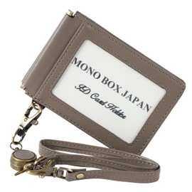 Mono Box pc-mono10 Pass Case with Elastic Strap, Commuter Pass Case, 2 IC Cards, Butterfly Type, 5 Pockets, Neck Neck Down OK