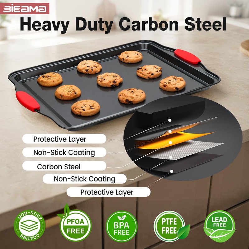 BIEAMA 13-Piece Baking Pans Sets, Nonstick Bakeware Sets