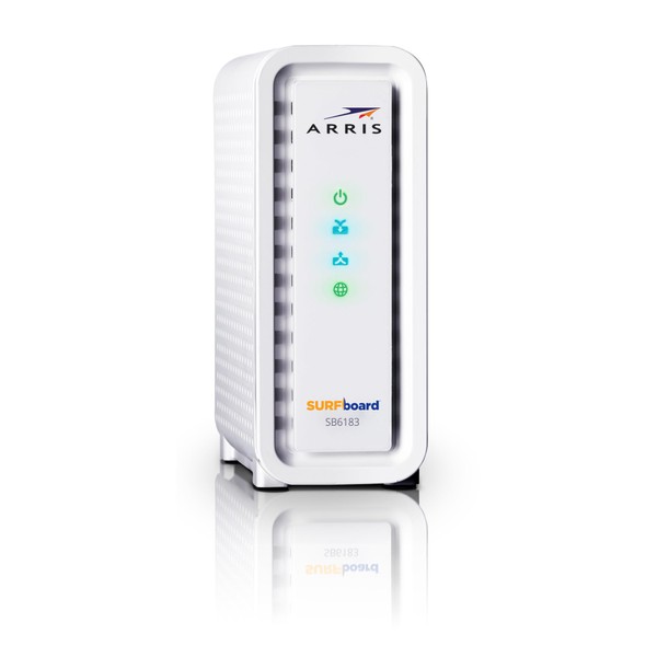 ARRIS SURFboard SB6183-RB DOCSIS 3.0 16x4 Gigabit Cable Modem, Comcast Xfinity, Cox, Spectrum and more, 1 Gbps Port, 400 Mbps Max Internet Speed, Easy Set-up with SURFboard Central App - RENEWED