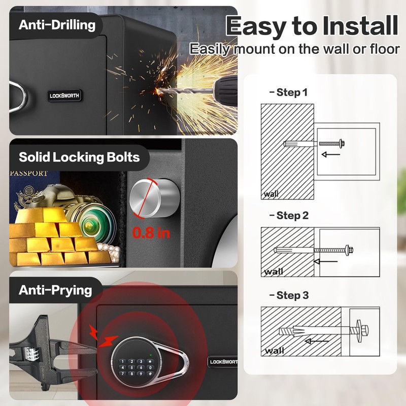 Safe for Home, 1.0 Cubic Feet Small Safe with Removable