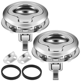 RoadLoo Boat Hatch Latch Pull, 2Pcs Slam Latch Stainless Steel Flush Pull Ring Handle Marine Cam Latch Boat Hatch Lock Flush Pull Latch for Marine Yacht Deck Cabin Silver