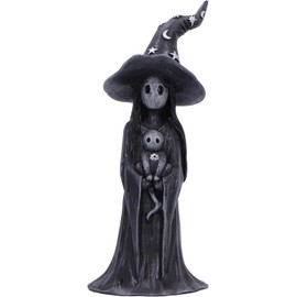 Nemesis Now Little Souls - Luna Figurine 15cm, Resin, Black, Witch Ghost with Books Figurine, Cast in the Finest Resin, Expertly Hand-Painted