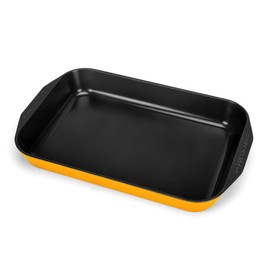 All American 1930 - Roast & Bake Pan with Premium Non-Stick - Mustard Yellow - Heavy-Duty & PFAS Free - Use for Easy Roasting & Baking - Also Use as Double-Burner Range-Top Griddle - Made in the USA