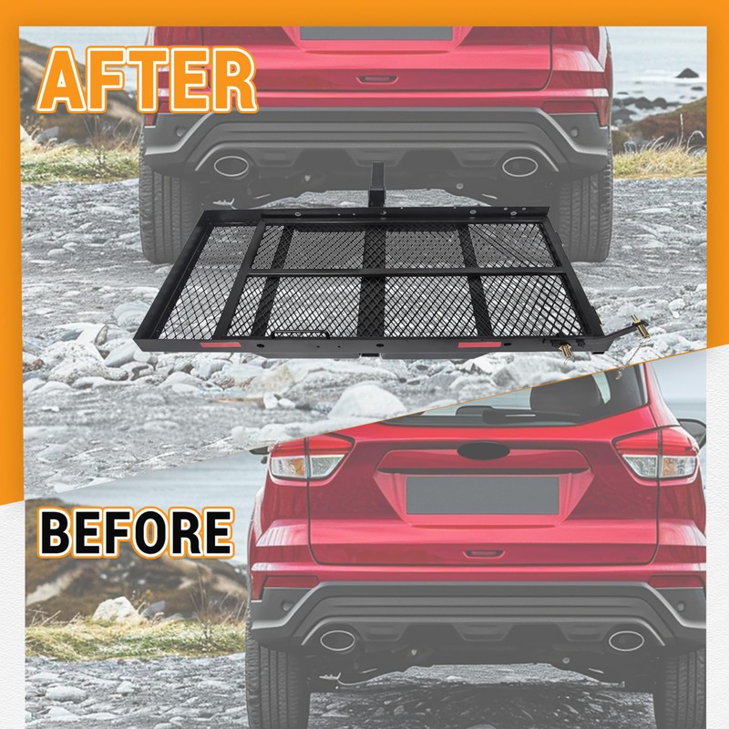 HECASA Hitch Mount Cargo Scooter Carrier Rack w/Foldable Ramp 3"