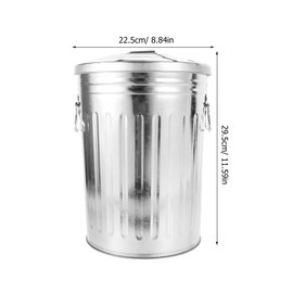 Luxshiny Stainless Steel Trash Can with Lid 2.1 Gallon Outdoor Dog Poop Garbage Can Metal Waste Bin for Home Garden 8L