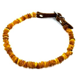 Baltic Amber Dog Collar Made with Natural Baltic Amber Beads Unpolished, Amber