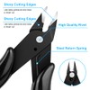 Ainiv 2PCS Micro Wire Cutter, Spring-Loaded Side Cutting Pliers Flush