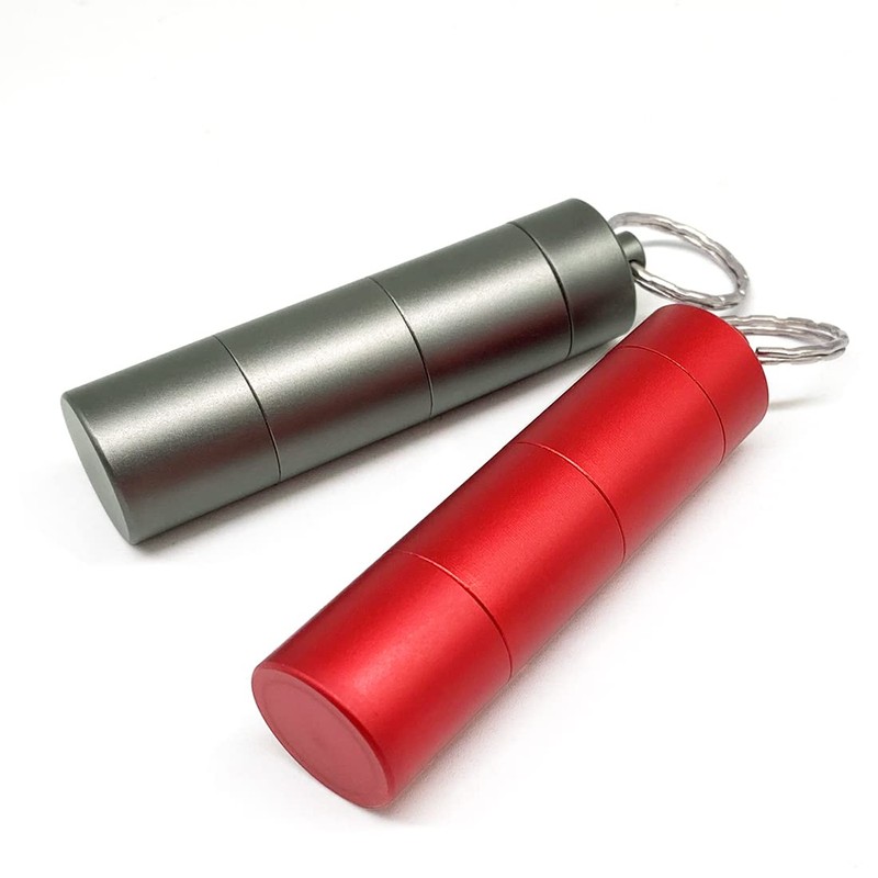 Portable Keychain Pill Case Holder, EFFIET 3 Compartments Metal Pocket
