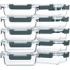 M MCIRCO 10-Pack,22 Oz Glass Meal Prep Containers,Glass Food Storage