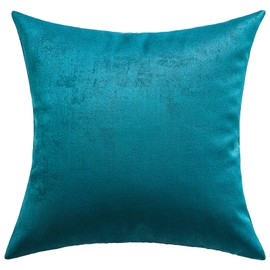 GLORY SEASON Throw Pillow Covers 18x18 Inch Set of 2 Pack Luxurious Solid Satin Face Square Decorative Pillow Cases for Farmhouse Square Cushion Case for Home Sofa Couch Decor, Harbor Blue